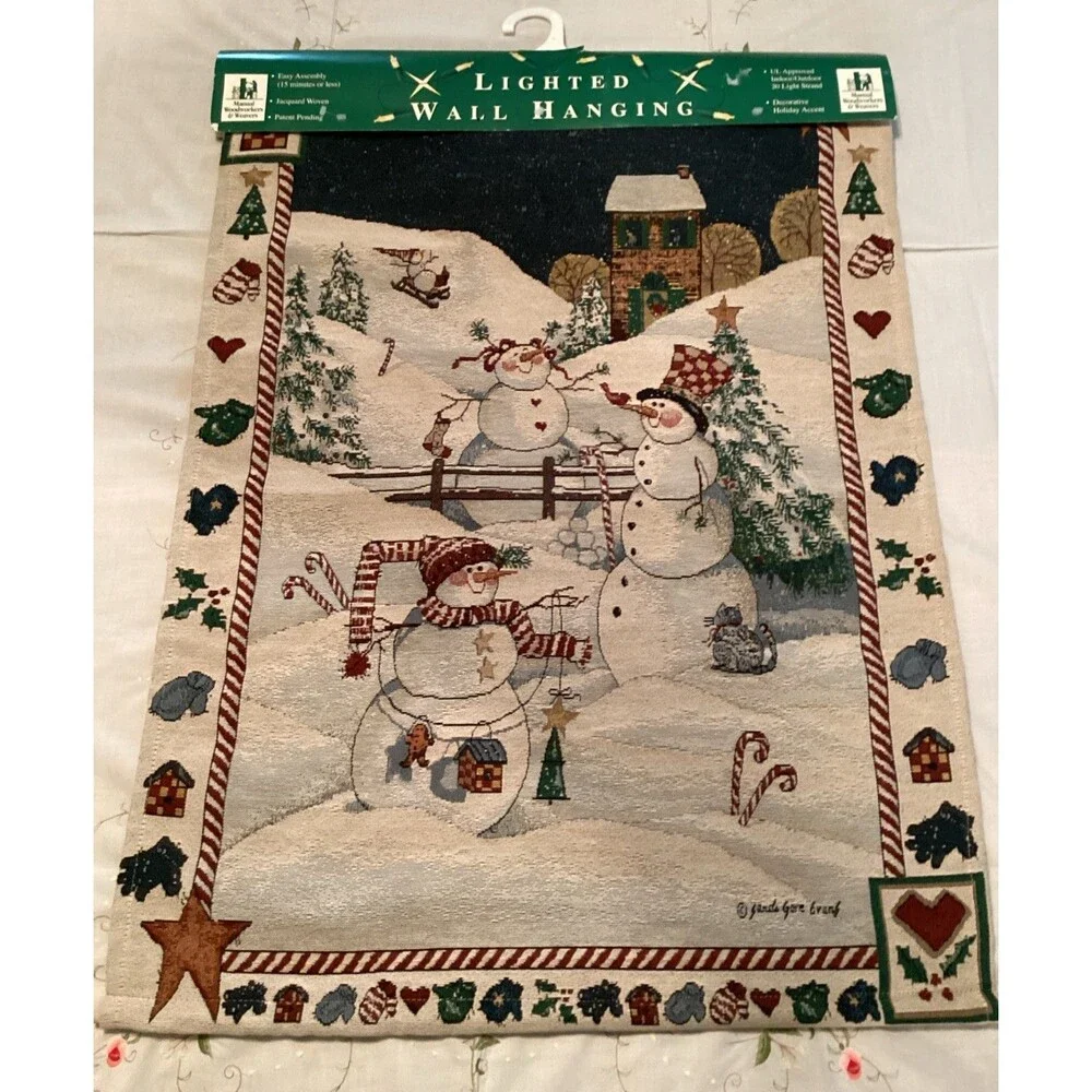 Snowman Wall Hanging Tapestry With Lights Manual Woodworkers & Weavers 26